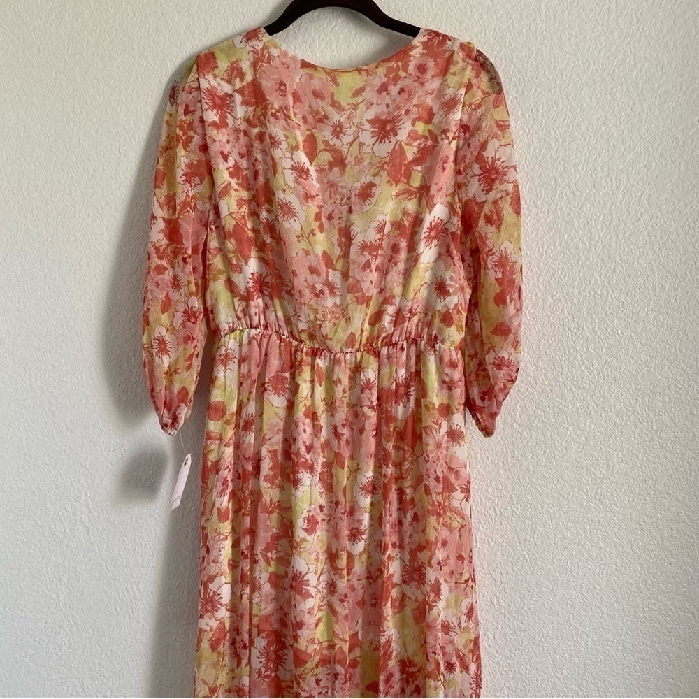 NWT Coco + Jaimeson Multicolor Floral Print Maxi w/Side Slit Dress Size Medium - Picture 7 of 8